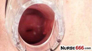 Cute euro teen Nina gets naked to show you her pussy on close-ups