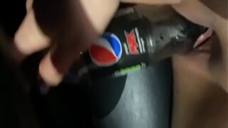 Spontaneously fucking myself in the car with a bottle!